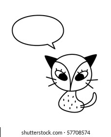 cute meow cat message