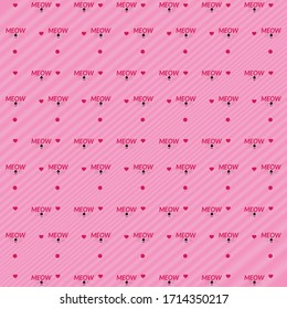 CUTE MEOW PATTERN,LOVLY PINK BACKGROUND AND CAT PATTERN