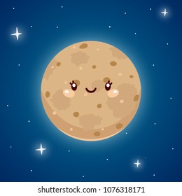 Cute Mercury in space, planet, Solar system, character, vector.