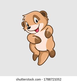 cute merkat cartoon design vector
