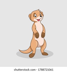 cute merkat cartoon design vector