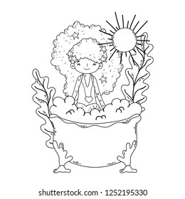 cute mermaid in bathtub character