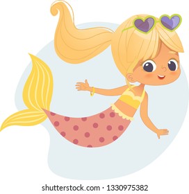 Cute Mermaid Beautiful Child Character Graphic Art