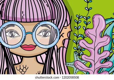 cute mermaid cartoon