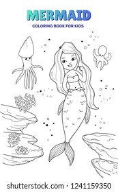 4,546 Colouring Pages Mermaid Images, Stock Photos & Vectors | Shutterstock