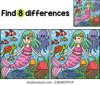 Cute Mermaid Mermaid Find The Differences