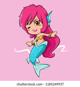 Cute Mermaid Girl