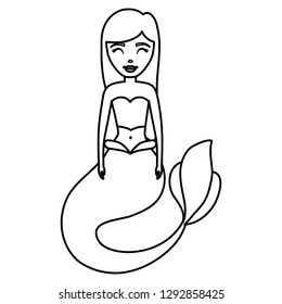 Cute mermaid icon 