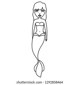 Cute mermaid icon 