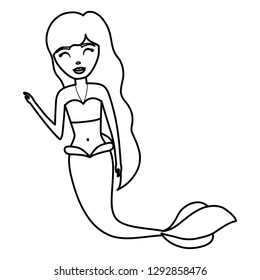 Cute mermaid icon 