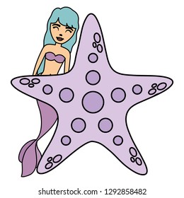 Cute mermaid icon 