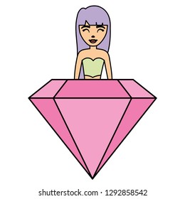 Cute mermaid icon 