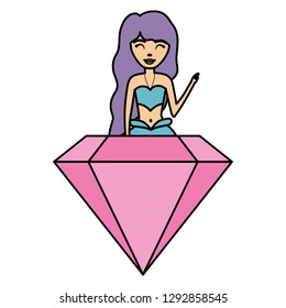 Cute mermaid icon 