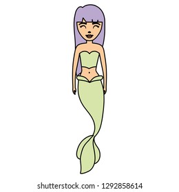 Cute mermaid icon 