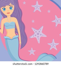 Cute mermaid icon 