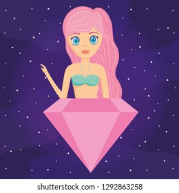 Cute mermaid icon 