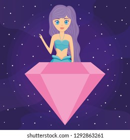 Cute mermaid icon 
