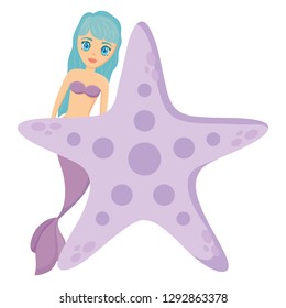 Cute mermaid icon 