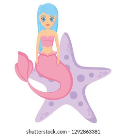 Cute mermaid icon 