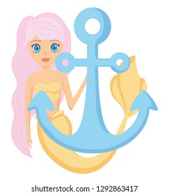 Cute mermaid icon 