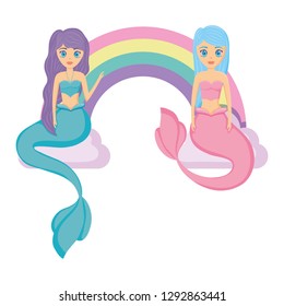 Cute mermaid icon 