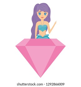Cute mermaid icon 