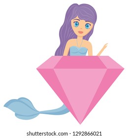 Cute mermaid icon 