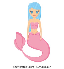 Cute mermaid icon 
