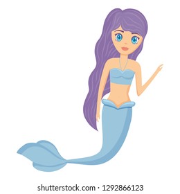 Cute mermaid icon 