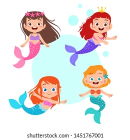 Cute mermaid kid girl set bundle