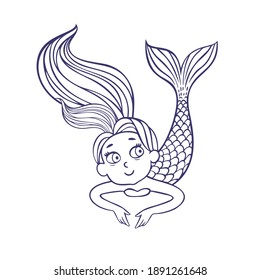 Cute mermaid for kids fashion artworks, children books, greeting cards.