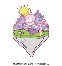 cute mermaid in the landscape