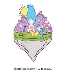 cute mermaid in the landscape