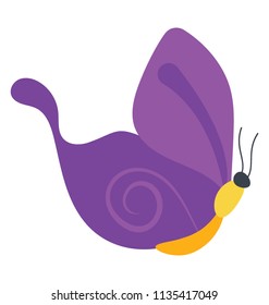 
Cute mermaid like structure of flying swallowtail butterfly in side view
