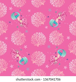 Cute mermaid pattern design