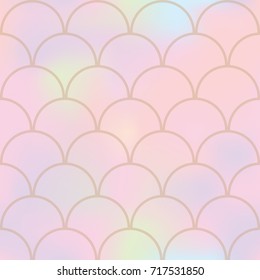 Cute mermaid skin seamless pattern in pastel theme.