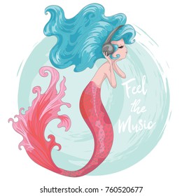 cute mermaid vector design.