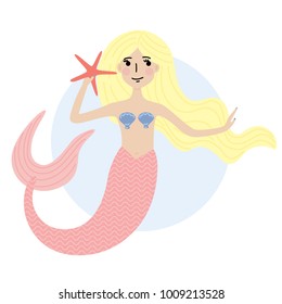 Cute mermaid vector illustration