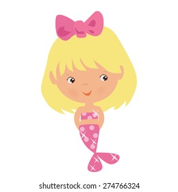 Cute mermaid vector illustration