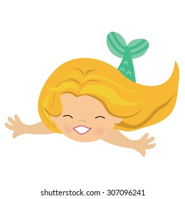 Cute mermaid vector illustration