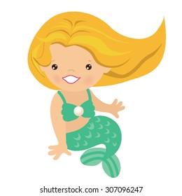 Cute mermaid vector illustration