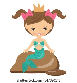 Cute mermaid vector illustration