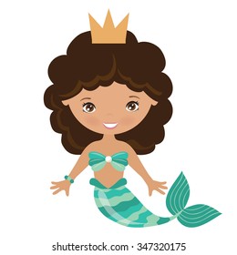 Cute mermaid vector illustration