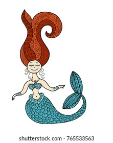 Cute mermaid for your design. Vector illustration