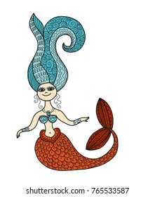 Cute mermaid for your design. Vector illustration