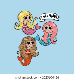 cute mermaids vector.