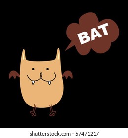 cute merry bat doodle