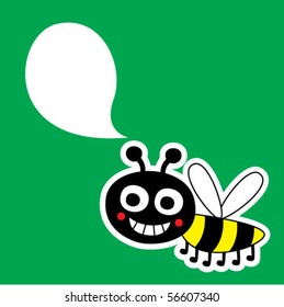 cute merry bee doodle greeting