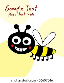 cute merry bee doodle greeting