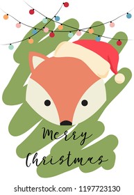 cute merry christmas card, illustration in vector format 